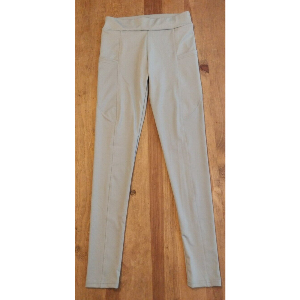 Womens High Waist Workout Compression Yoga Pants with Pockets Gray Sz M